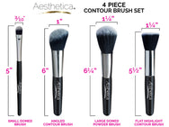 Aesthetica 4 Piece Contour Brush Set with Pouch