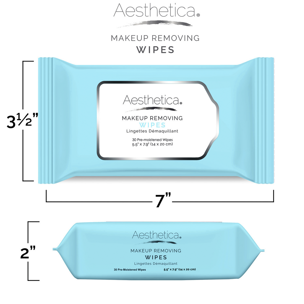 Aesthetica Makeup Removing Wipes - 6 Pack